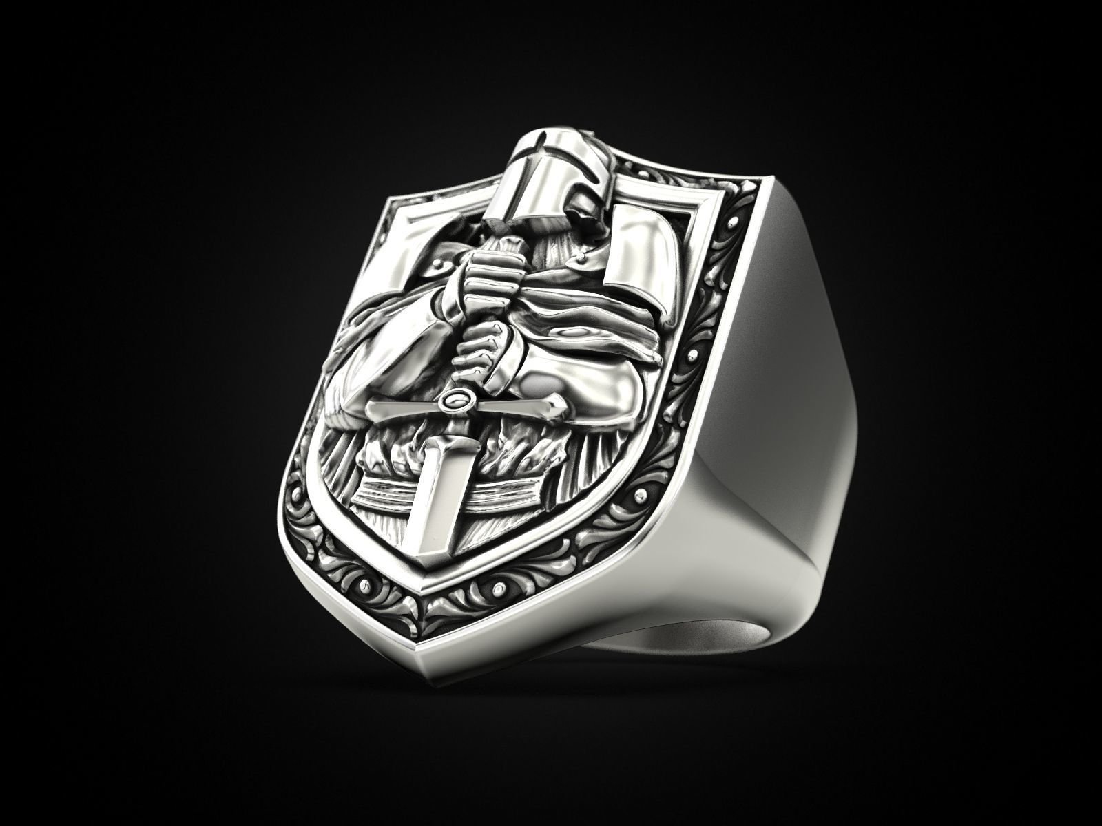 Knight 925 Sterling Silver Ring - Image 2