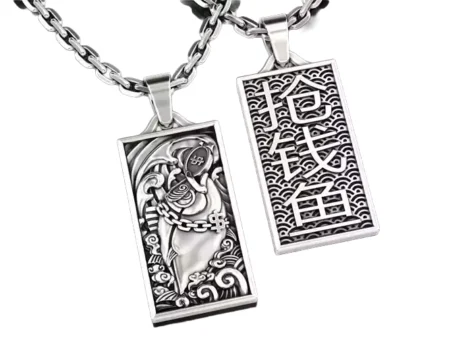 Money Grabbing Fish 925 Sterling Silver Pendant