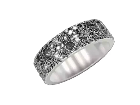 Moon craters 925 Sterling Silver ring