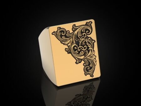 Organic monograms 925 Sterling Silver ring pattern