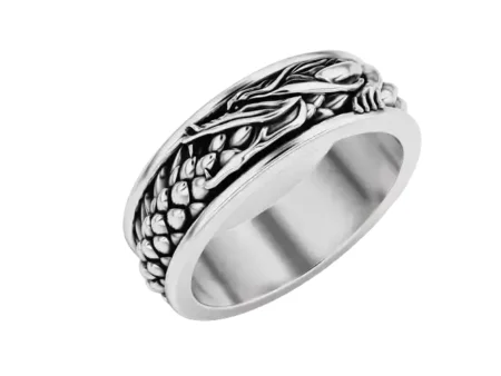 Ouroboros dragon band 925 Sterling Silver ring