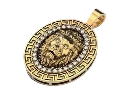 Oval Lion 925 Sterling Silver Pendant