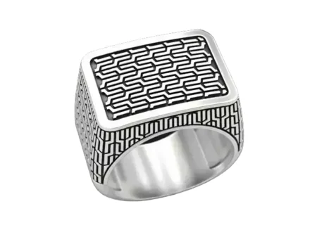 Patterned 925 Sterling Silver ring