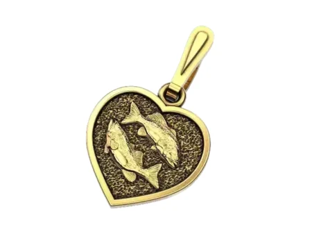 925 Sterling Silver Pendant Heart and sign of the zodiac Pisces
