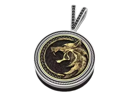 925 Sterling Silver Pendant Wolf witcher