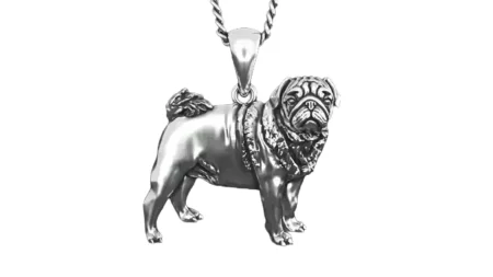 pug dog silver 925 Sterling Silver pendant