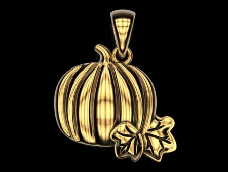 Pumpkin 925 Sterling Silver Pendant