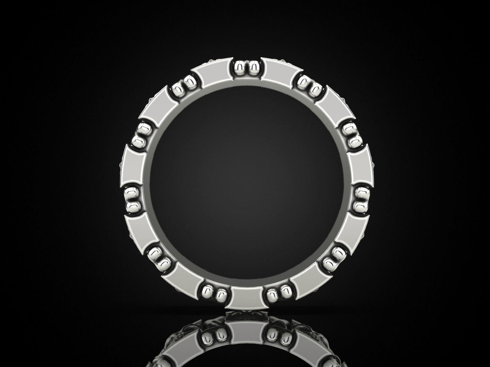 925 Sterling Silver Ring many skulls and bones - Image 7