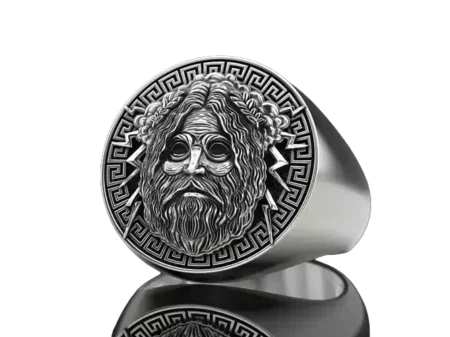 925 Sterling Silver Ring of Zeus god of thunder