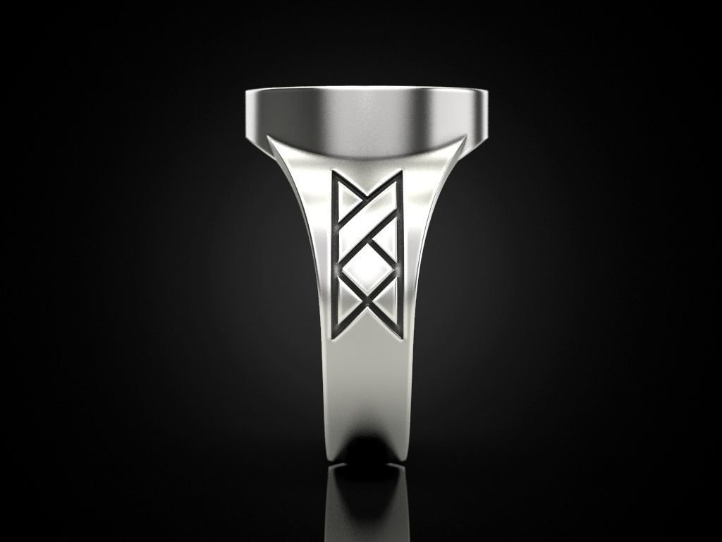 925 Sterling Silver Ring with runes - Image 2