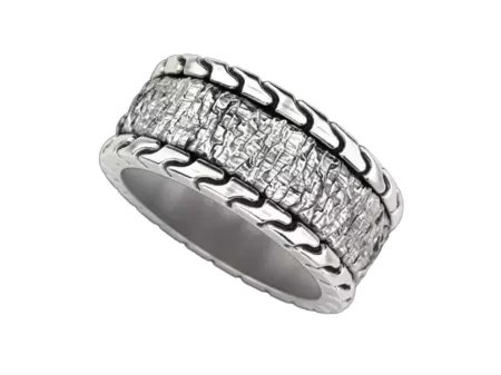 925 Sterling Silver Ring with texture 2