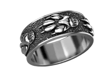 925 Sterling Silver Ring wolf paw