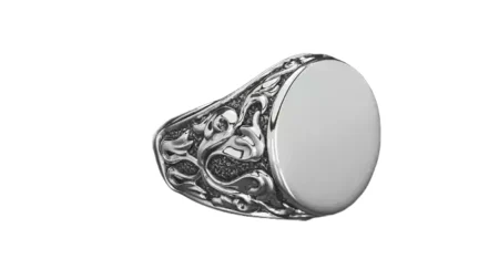 silver filigree signet 925 Sterling Silver ring