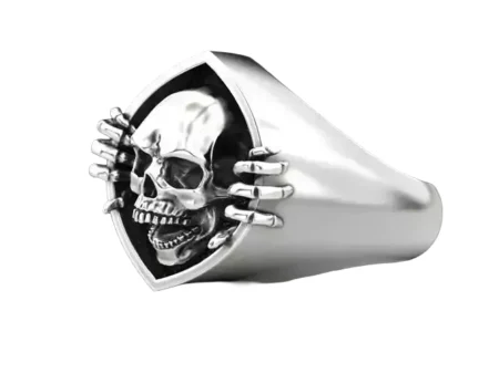 Skull and bone 925 Sterling Silver ring 2 Update