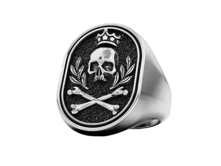 Skull Crown Signet 925 Sterling Silver Ring
