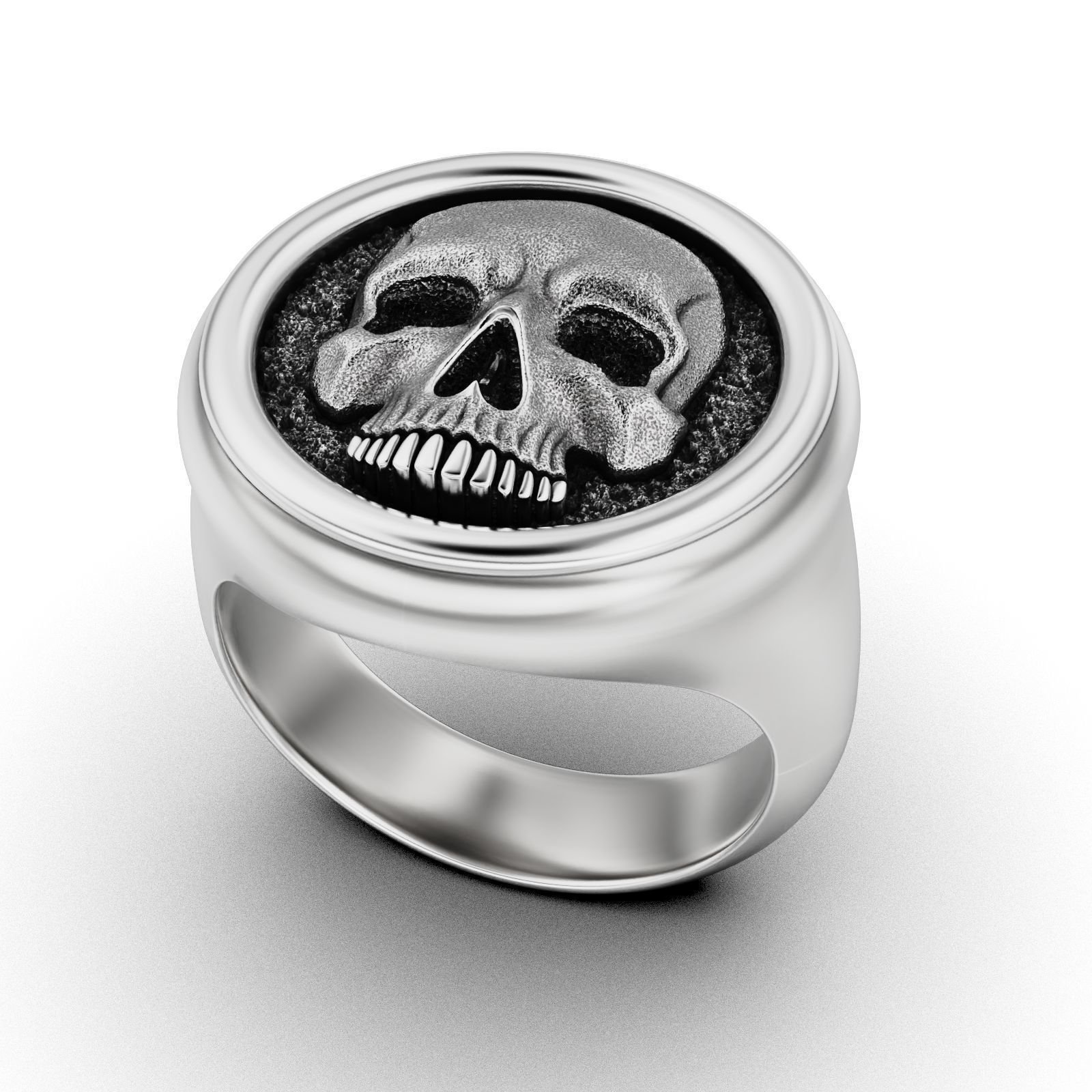 Skull Signet 925 Sterling Silver Ring - Image 2
