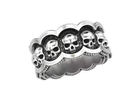 Skulls Coin 925 Sterling Silver Ring