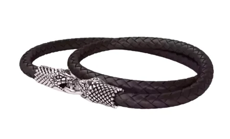 snake head 925 Sterling Silver bracelet cap silver oxidized