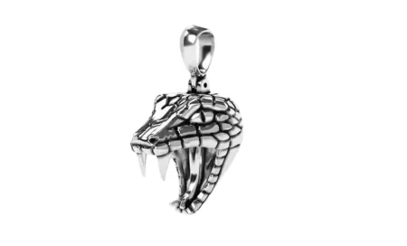 snake head 925 Sterling Silver pendant oxidized silver