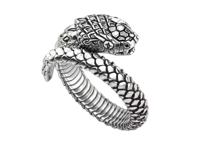 Snake 925 Sterling Silver ring around the finger