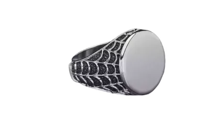 Spider web signet silver 925 Sterling Silver ring