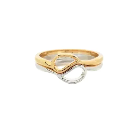 stackable drop shape gold 925 Sterling Silver ring