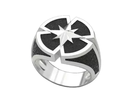 Wind rose 925 Sterling Silver ring compass