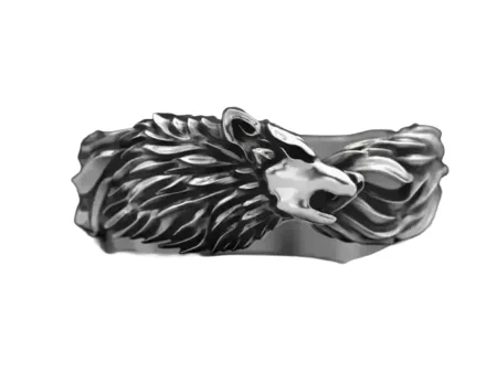 Wolf band 925 Sterling Silver ring