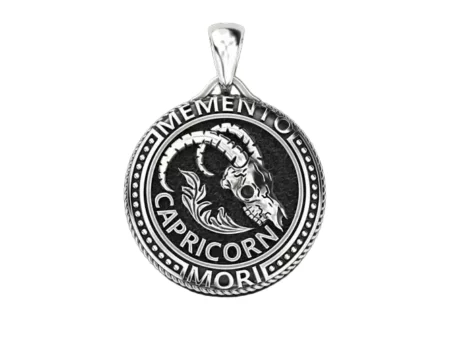 Zodiac skull 925 Sterling Silver pendant Capricorn