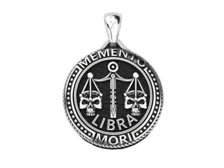 Zodiac skull 925 Sterling Silver pendant Libra