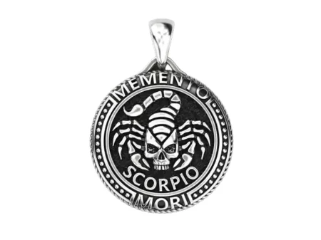 Zodiac skull 925 Sterling Silver pendant Scorpio