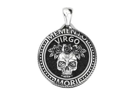 Zodiac skull 925 Sterling Silver pendant Virgo