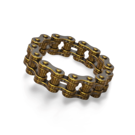 chain motocycle biker ring silver 16