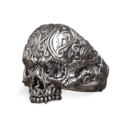 skull silver ring 925 kedia biker ring4